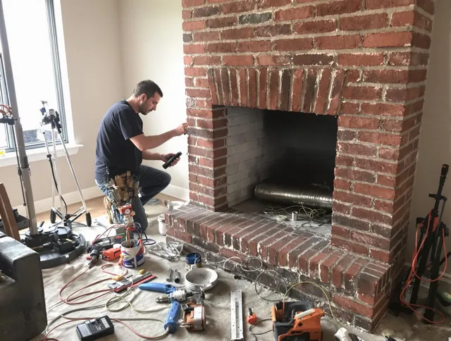Shaker Heights Chimney Sweep specialist finalizing chimney liner service in Shaker Heights, OH