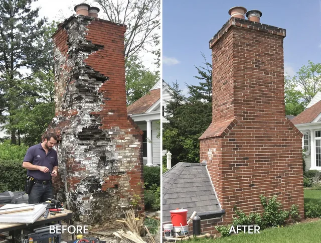 Shaker Heights Chimney Sweep performing a full chimney restoration in Shaker Heights, OH