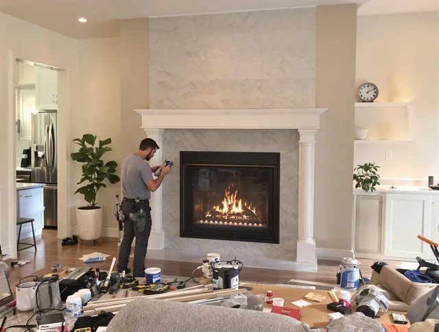 Newly installed fireplace by Shaker Heights Chimney Sweep in Shaker Heights, OH